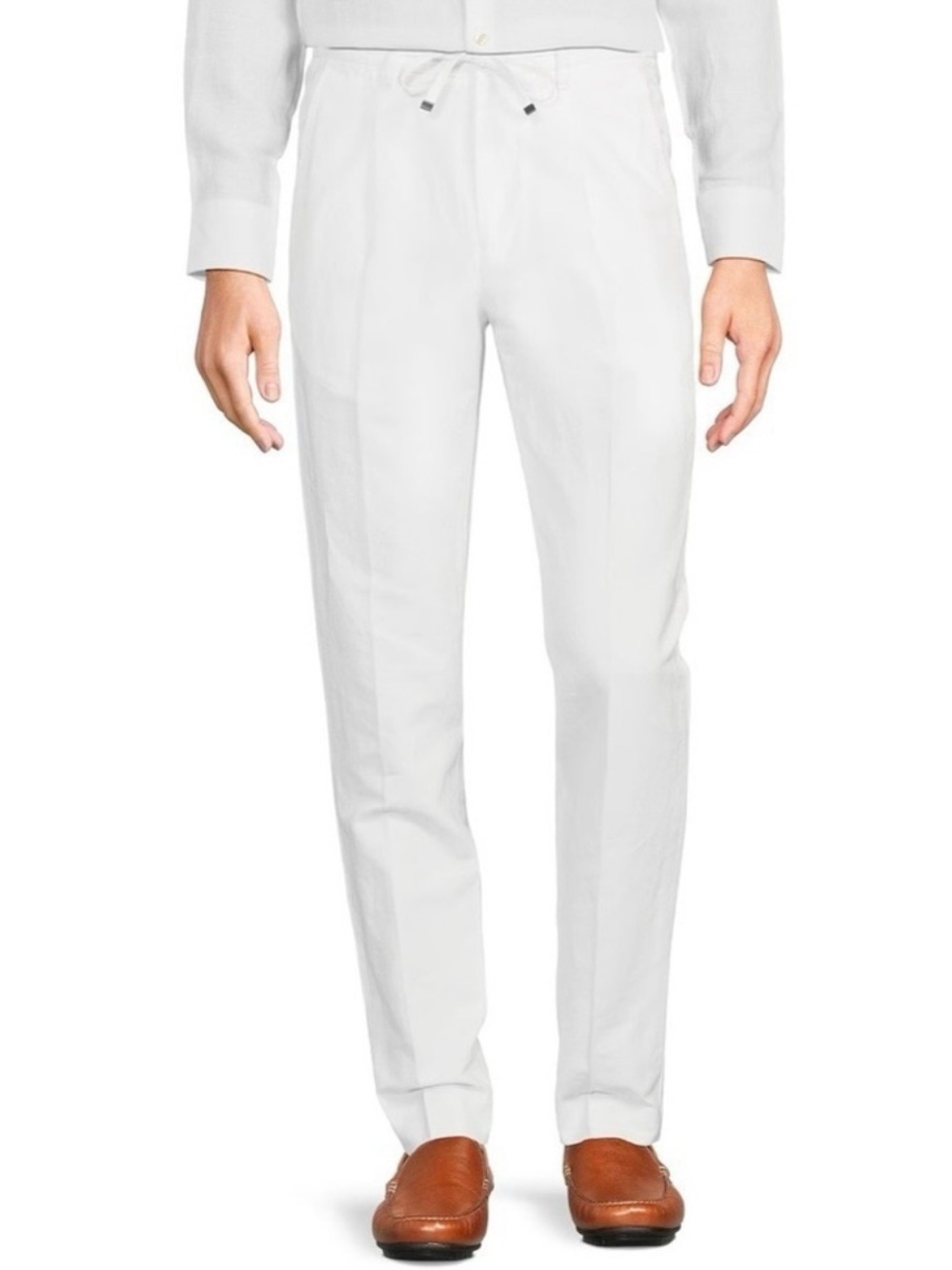 Baird McNutt Men's White Linen  Pants 38x30 Lucas Fit